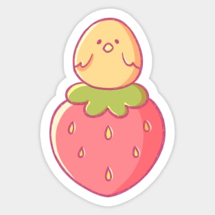 Strawberry birb Sticker